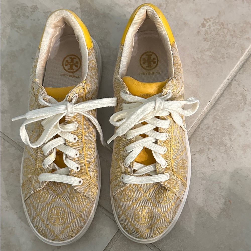 Tory Burch Yellow and Cream Women's Sneakers